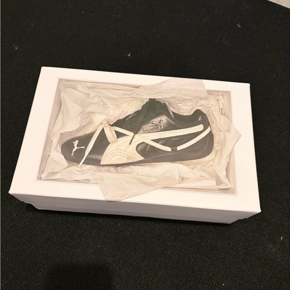 Puma Black Leather Speedcat Sneakers, Blackpink Rosie Rosé Collab - Picture 2 of 6